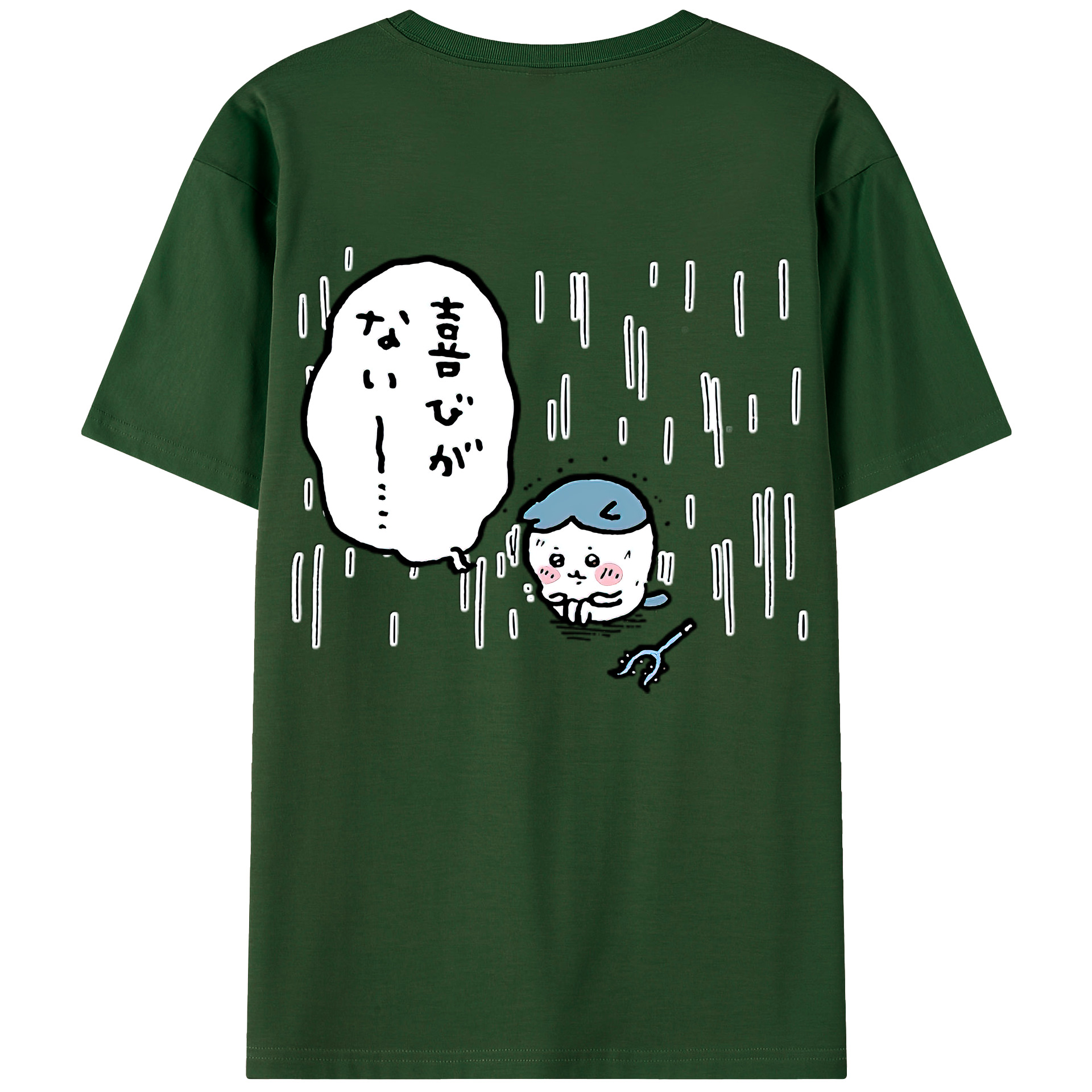 （画像用） ちいかわ ハチワレ Chii-kawa hachiware 綿100％半袖Tシャツ（背面プリント）